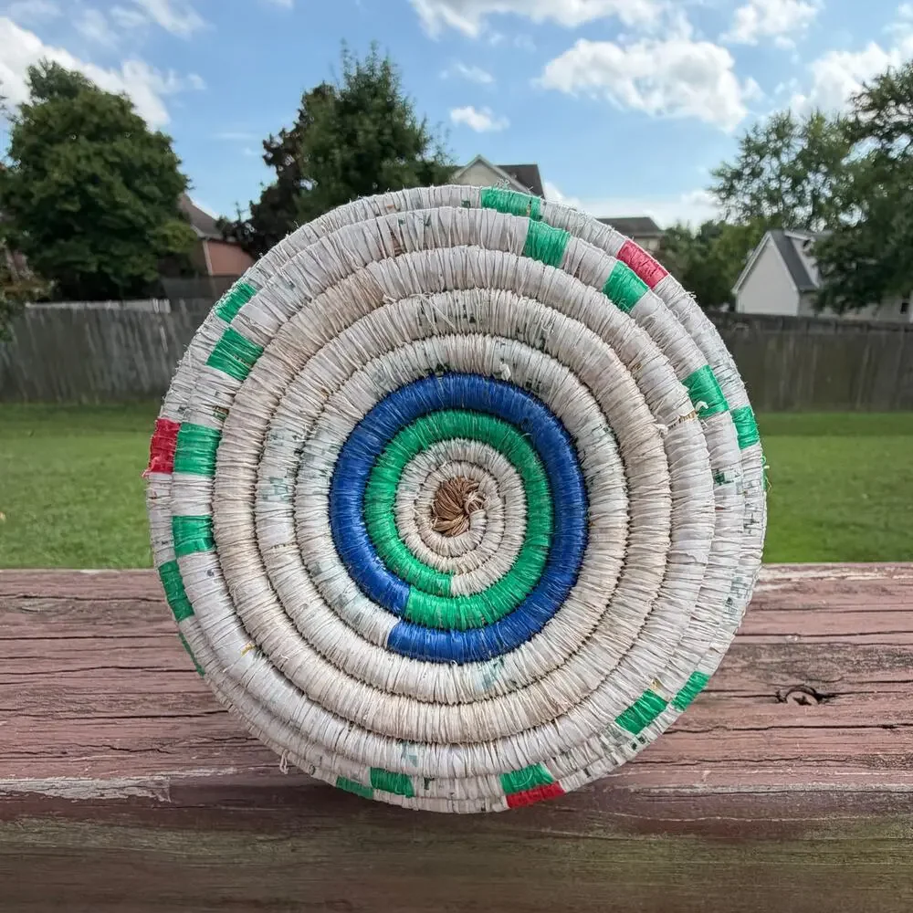Mini Handmade African Coiled Basket Vase 5